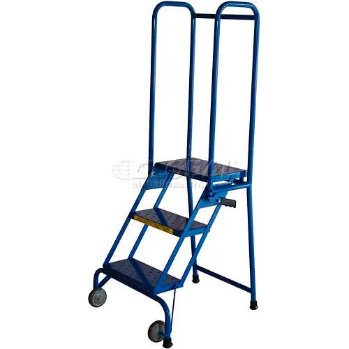 3 Step 10" Deep Step Lock-N-Stock Folding Aluminum Ladder - ALS32410