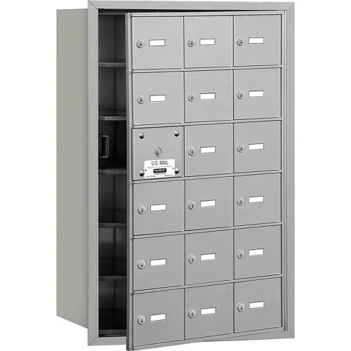 4B+ Horizontal Mailbox, 18 A Doors (17 usable), Front Loading, Aluminum, USPS Access