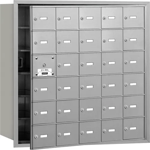 4B+ Horizontal Mailbox, 30 A Doors (29 usable), Front Loading, Aluminum, USPS Access