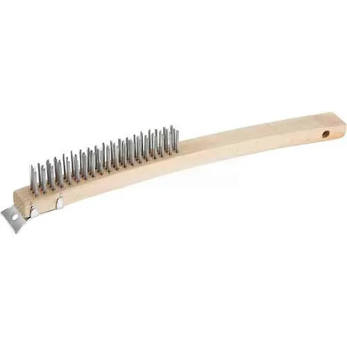 Winco BR-319 3 x 19 Row Bristle Brush, Steel Wire - Pkg Qty 12
