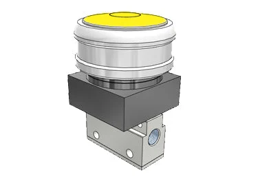 Airtac CM3PMS-08: Manual Valve, 3 Way - CM3PMS08YT