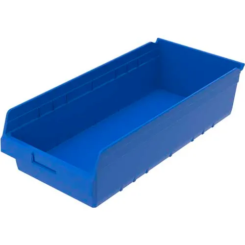 Akro-Mils ShelfMax® Plastic Nesting Storage Shelf Bin 30014 - 11-1/8"W x 23-5/8"L x 6"H Blue - Pkg Qty 6