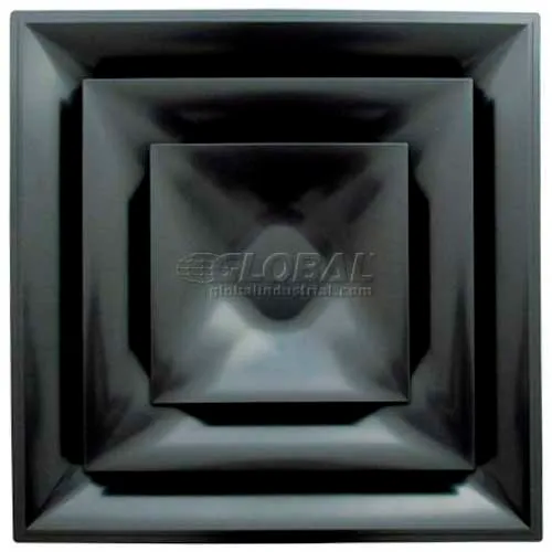 American Louver Stratus Cone Diffuser With 6" Neck, Black, STR-C-6BK