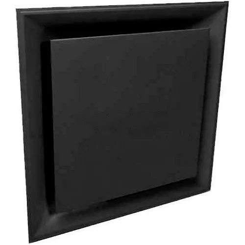 American Louver Stratus Plaque Diffuser With 14" Neck, Black, STR-PQ-14BK