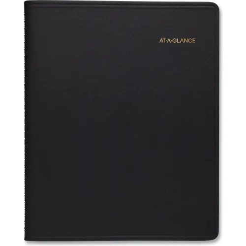 AT-A-GLANCE® 24-Hour Daily Appointment Book, 11 x 8.5, Black Cover, 12-Month (Jan to Dec): 2026