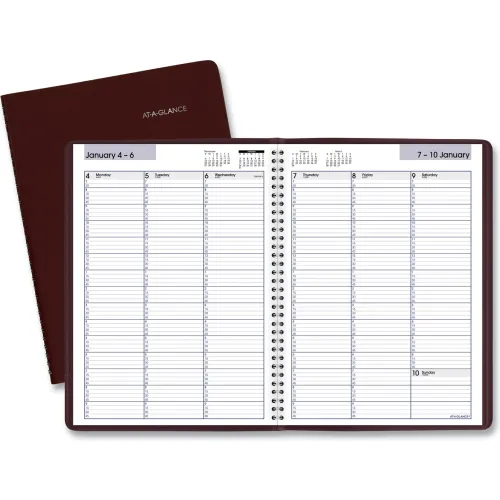 AT-A-GLANCE® DayMinder Weekly Appointment Book, 11 x 8, Burgundy Cover, 12-Month (Jan to Dec): 2026