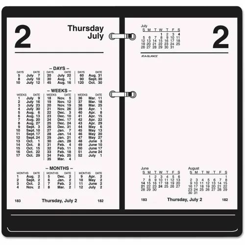 AT-A-GLANCE® Financial Desk Calendar Refill, 3.5 x 6, White Sheets, 12-Month (Jan to Dec): 2026