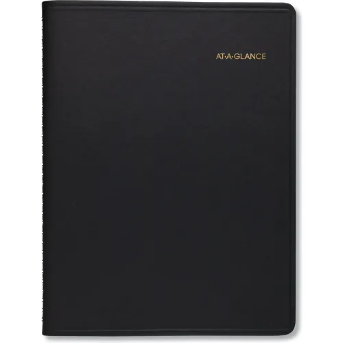 AT-A-GLANCE® Two-Person Group Daily Appointment Book, 11x8, Black Cover, 12-Month (Jan to Dec): 2026
