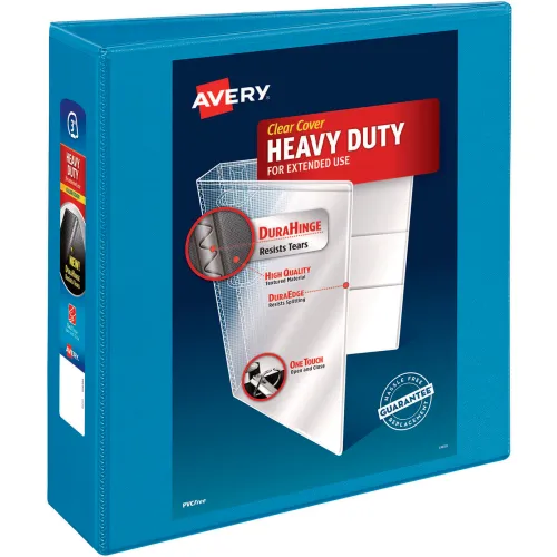 Avery® Economy D-Ring Vinyl View Binder, 3" Capacity, Light Blue