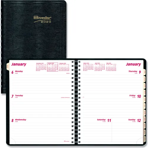 Brownline® Essential Collection Weekly Appointment Book, 11 x 8.5, Black, 2026
