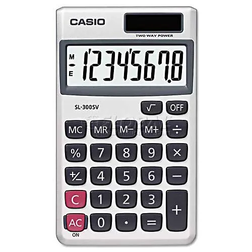 Casio® SL-300SV Handheld Calculator, 8-Digit LCD