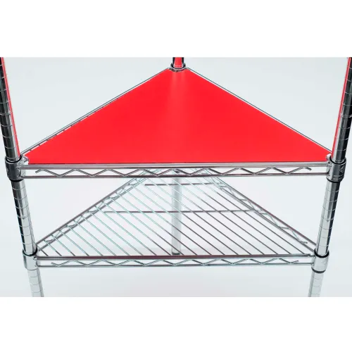Chadko™ PVC Triangle Shelf Liner, 18"W x 18"D, Red - Package Quantity of 2