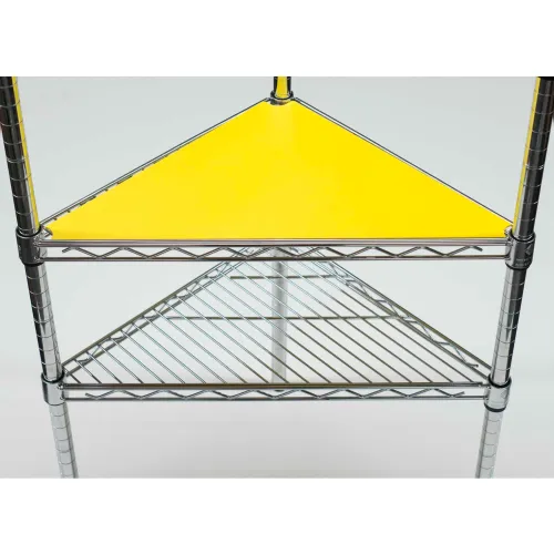 Chadko™ PVC Triangle Shelf Liner, 18"W x 18"D, Yellow - Package Quantity of 2