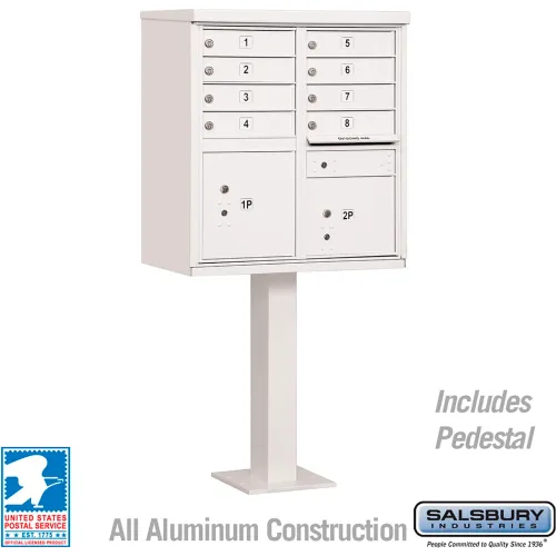 Cluster Box Unit, 8 A Size Doors, Type I, White, USPS Access