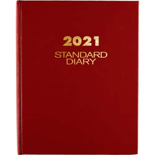 Daily Business Diary, Jan-Dec, 7-1/2" x 9-7/16" Page Size, Red
