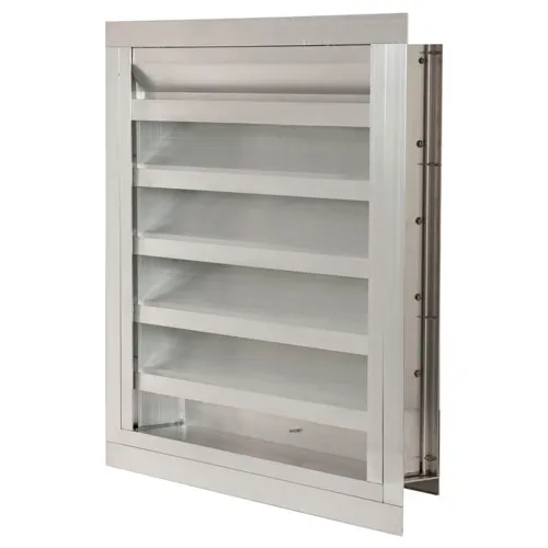 Drainable Blade Fixed Louver with Flange 36"W x 24"H - DFL-F-36x24