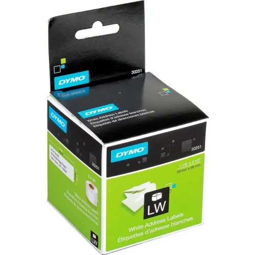 DYMO® LW Address Labels, 1 1/8" x 3 1/2", Black on White - Pkg Qty 32