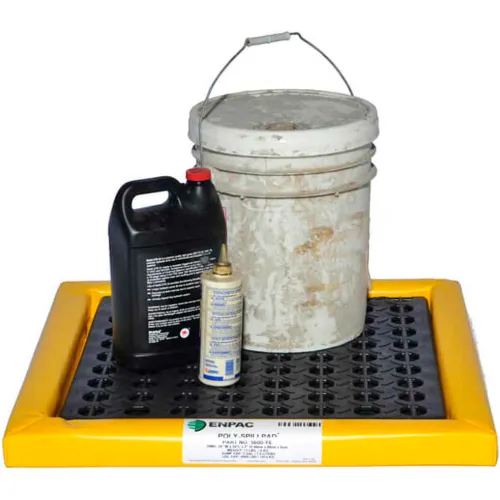 ENPAC® Poly-Spill Pad With Grate - 24" x 24" x 2", 5600-YE