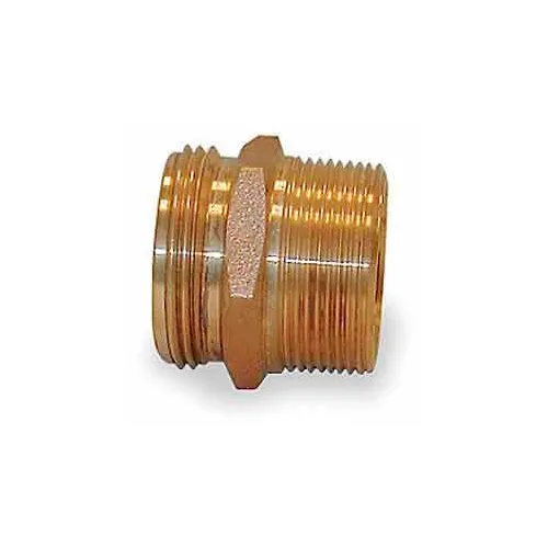 Fire Hose Double Male Nipple - 1-1/2 In. NPT X 1-1/2 In. NH - Brass
