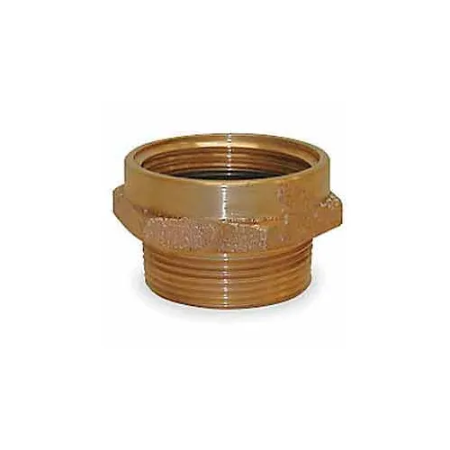 Fire Hose Female/Male Hose Nipple - 2-1/2 In. NH Female X 2 In. NPT Male - Brass
