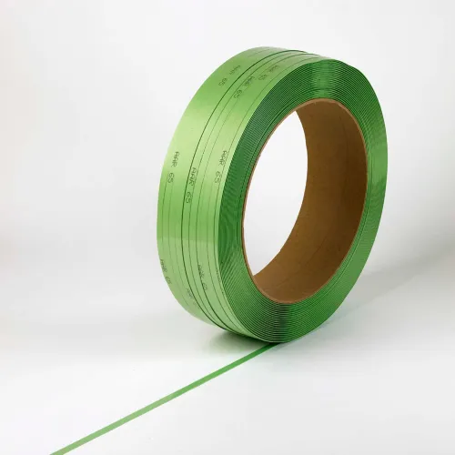 Global Industrial™ 16" x 6" Core Waxed Polyester Strapping, 4000'L x 5/8"W x 23-1/2"H, Green