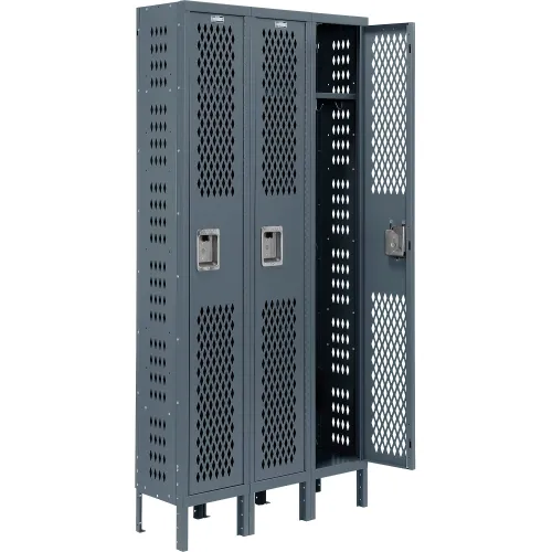 Global Industrial™ Infinity® 1-Tier 3 Door Ventilated Locker, 36"Wx18"Dx78"H, Unassembled