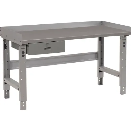 Global Industrial™ Workbench w/ Steel Square Edge Top & Drawer, 60"W x 30"D, Gray