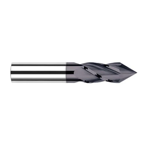 Harvey Tool 15464-C3 | 1" Diameter x 1" Shank x 2" LOC 60 Degree Point Angle 4FL AlTiN Coated Solid Carbide Drill Mill