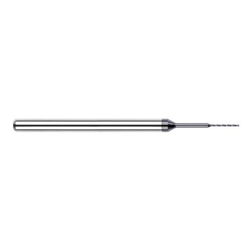 Harvey Tool 20087-C3 | 0.0087" Diameter x 0.1260" Flute Length x 1/8" Reduced Shank x 1-1/2" OAL 130 Degree Drill Point Angle AlTiN Coated Solid Carbide Micro Drill Bit