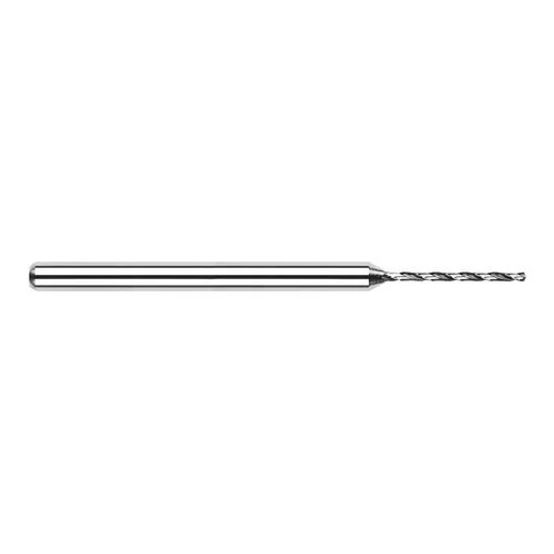 Harvey Tool 20457 | 0.1015" Diameter x 0.4130" Flute Length x 1/8" Straight Shank x 1-1/2" OAL 130 Degree Drill Point Angle Uncoated Solid Carbide Micro Drill Bit