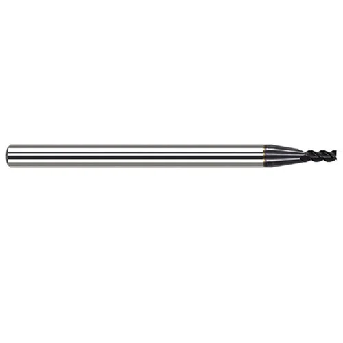 Harvey Tool 45709-C3 | 9/64" Diameter x 3/16" Shank x 0.4250" LOC x 2" OAL 1/64" Radius 4FL AlTiN Coated Carbide Corner Radius & Corner Chamfer End Mill for Medium Alloy Steels