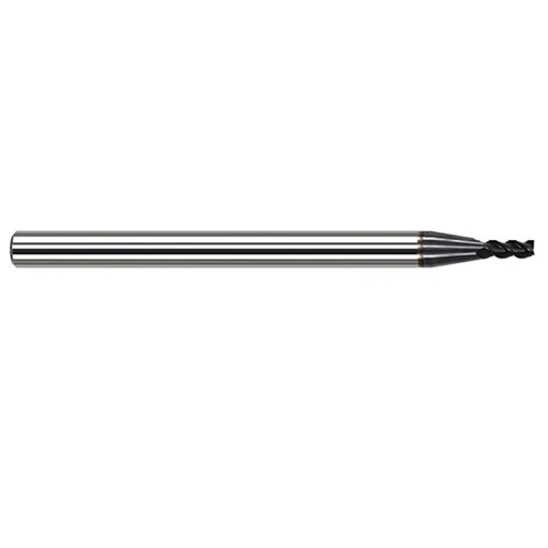 Harvey Tool 53910-C3 | 5/32" Diameter x 3/16" Shank x 3/4" LOC x 3" OAL 1/64" Radius 4FL AlTiN Coated Carbide Corner Radius & Corner Chamfer End Mill for Medium Alloy Steels