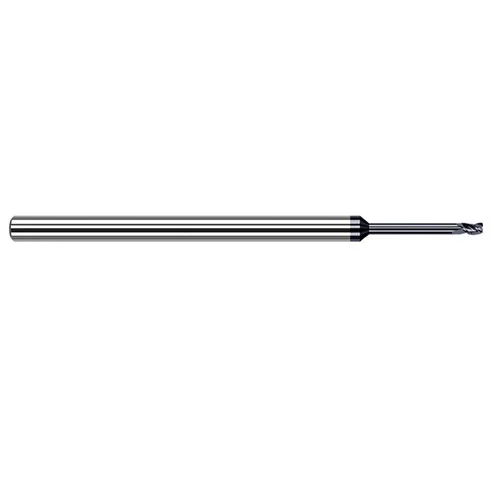 Harvey Tool 55116-C3 | 1/4" Diameter x 1/4" Shank x 3/8" LOC x 4" OAL 1/64" Radius 4FL AlTiN Coated Carbide Corner Radius & Corner Chamfer End Mill for Medium Alloy Steels