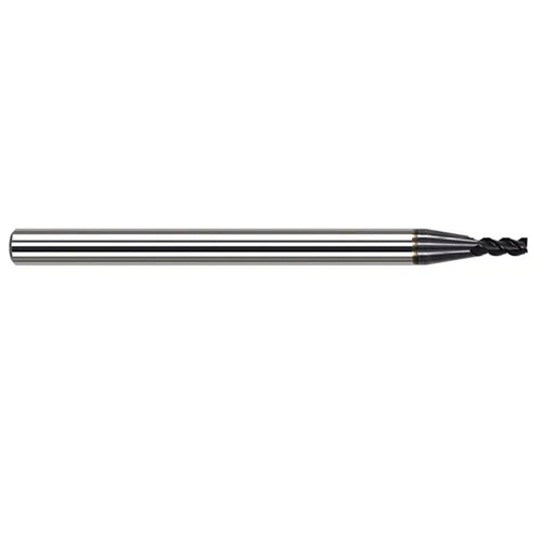 Harvey Tool 856647-C3 | 3/64" Diameter x 1/8" Shank x 0.1410" LOC x 1-1/2" OAL 0.0100" Radius 3FL AlTiN Coated Carbide Corner Radius & Corner Chamfer End Mill for Free Machining Steels