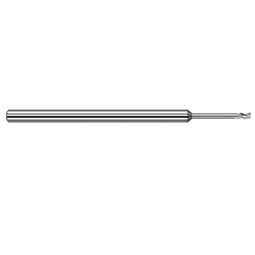 Harvey Tool 861108 | 1/8" Diameter x 1/8" Shank x 3/16" LOC x 2-1/2" OAL 0.0050" Radius 3FL Uncoated Carbide Corner Radius & Corner Chamfer End Mill for Aluminum Alloys