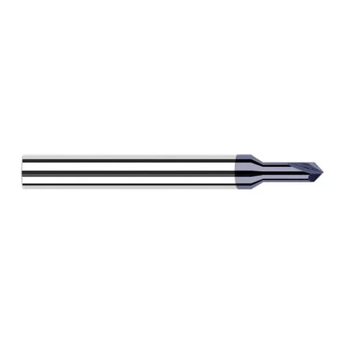 Harvey Tool 874345-C3 | 1/8" Diameter x 1/8" Shank 90 Degree Included Angle 0.3750" Overall Reach 2FL AlTiN Coated Solid Carbide Chamfer Mill