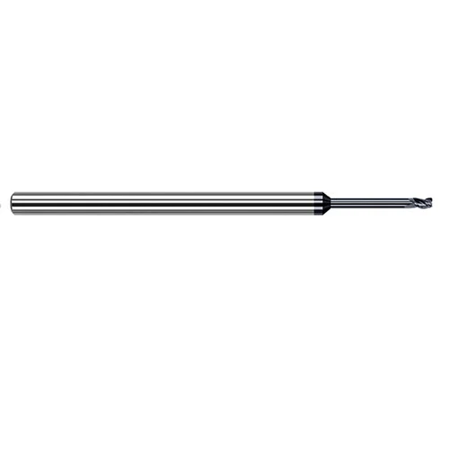 Harvey Tool 910208-C6 | 1/8" Diameter x 1/8" Shank x 3/16" LOC x 2-1/2" OAL 0.0300" Radius AlTiN Nano Coated Carbide Corner Radius & Corner Chamfer End Mil