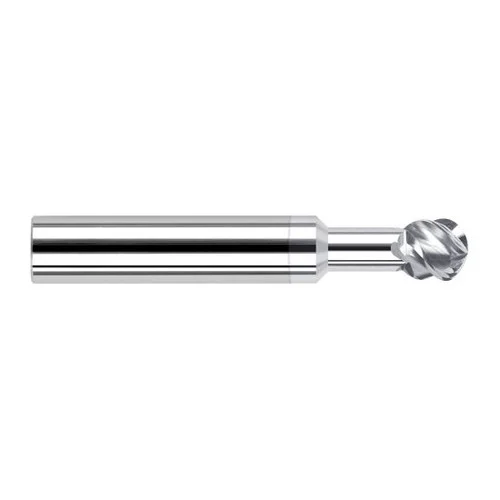 Harvey Tool 928808-C8 | 270 Degree Sperical Ball 1/8" Diameter x 1/8" Shank x 0.1070" LOC x 3" OAL 4FL TiB2 Coated Carbide Undercutting End Mill