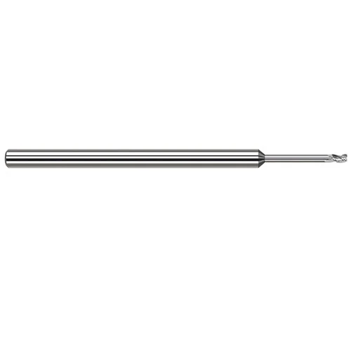 Harvey Tool 949708 | 1/8" Diameter x 1/8" Shank x 3/16" LOC x 3" OAL 0.0050" Radius 3FL Uncoated Carbide Corner Radius & Corner Chamfer End Mill for Aluminum Alloys