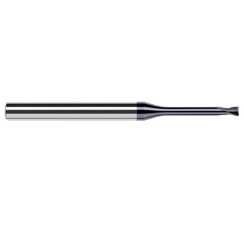 Harvey Tool 951415-C6 | 1/64" Diameter x 1/4" Shank x 0.0120" LOC x 2-1/2" OAL 0.0020" Radius AlTiN Nano Coated Carbide Corner Radius & Corner Chamfer End Mil