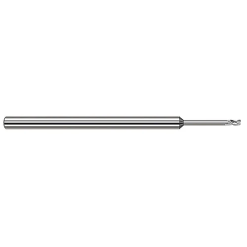 Harvey Tool 956578 | 5/64" Diameter x 1/8" Shank x 0.1180" LOC x 2-1/2" OAL 0.0050" Radius 3FL Uncoated Carbide Corner Radius & Corner Chamfer End Mill for Aluminum Alloys