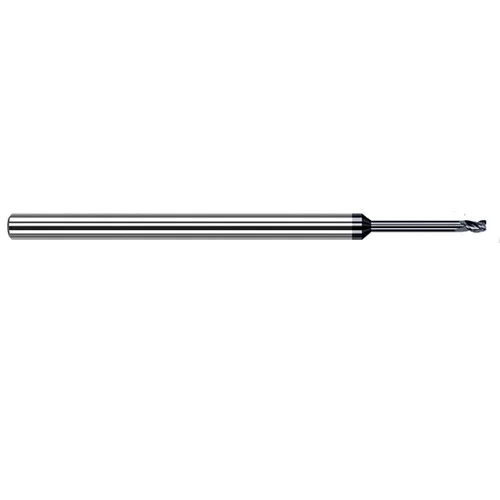 Harvey Tool 971545-C6 | 2.000mm Diameter x 4.000mm Shank x 3.000mm LOC x 63.000mm OAL 0.200mm Radius AlTiN Nano Coated Carbide Corner Radius & Corner Chamfer End Mil