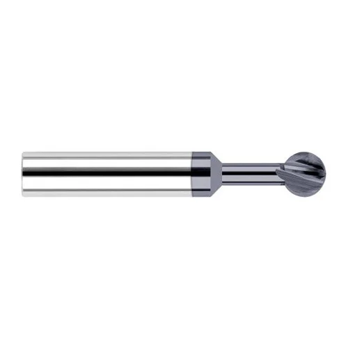 Harvey Tool 98393M-C3 | 300 Degree Sperical Ball 0.1181" Diameter x 1/8" Shank x 0.1101" LOC x 1-1/2" OAL 2FL AlTiN Coated Carbide Undercutting End Mill