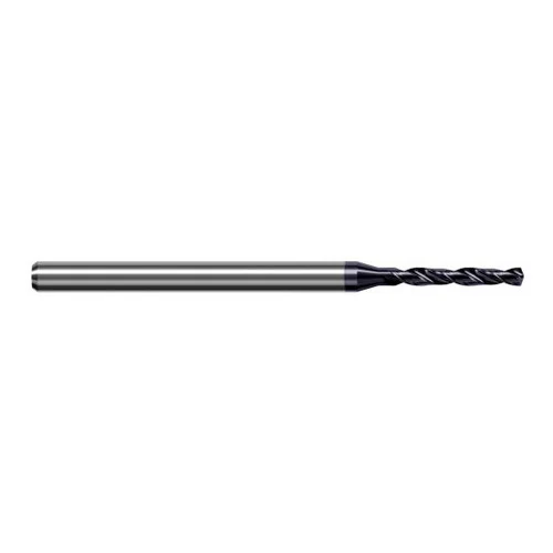 Harvey Tool BVT0156-C3 | 0.397mm Diameter x 3.000mm Shank x 50.000mm OAL 140 Degree Drill Point AlTiN Coated Solid Carbide Micro Drill Bit