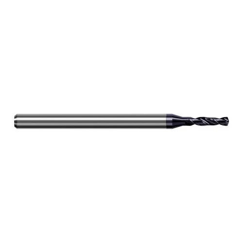 Harvey Tool DHE0860-C3 | 2.184mm Diameter x 4.000mm Shank x 50.000mm OAL 140 Degree Drill Point AlTiN Coated Solid Carbide Micro Drill Bit