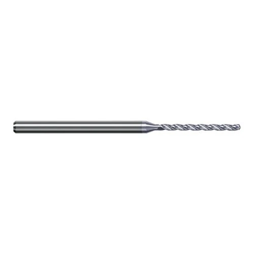 Harvey Tool DQW1200-C8 | 3.048mm Diameter x 6.000mm Shank x 100.000mm OAL 130 Degree Drill Point TiB2 Coated Solid Carbide Micro Drill Bit