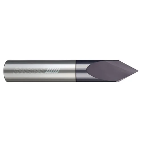 Helical Solutions 06258 | HCM60-20250 1/4" Cutter Head Diameter x 1/4" Shank x 2-1/2" OAL x 60 Degree Included Angle 2 Flute Aplus Coated Solid Carbide Chamfer Mill