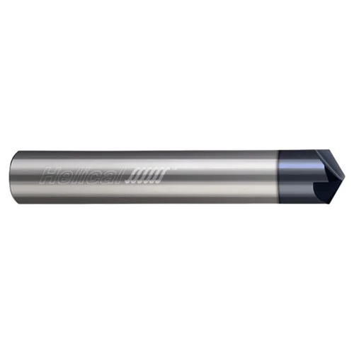 Helical Solutions 06543 | HCM120-40750 3/4" Cutter Head Diameter x 3/4" Shank x 3" OAL x 120 Degree Included Angle 4 Flute Aplus Coated Solid Carbide Chamfer Mill