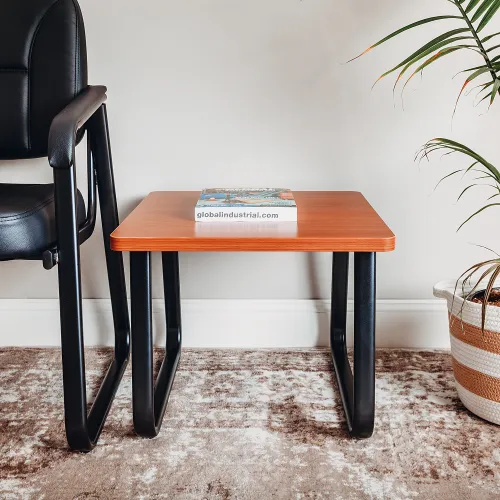 Interion® Square End Table 20" x 20" Cherry Top
