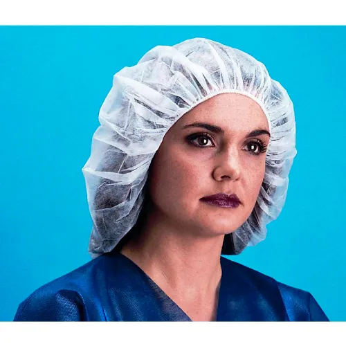 Lightweight Polypropylene Bouffant Cap, 100% Latex Free, Green 24", 100/Bag, 10 Bags/Case